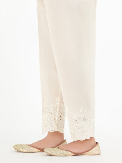 Embroidered Cambric Trouser (Pret)