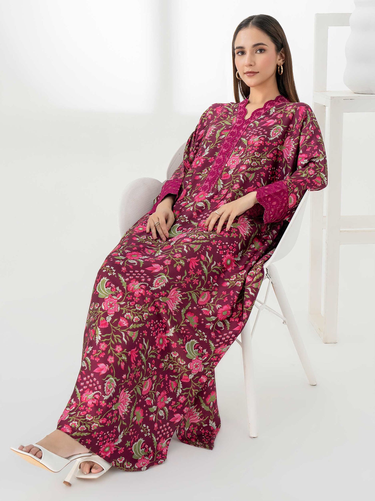 Silk Kaftan-Embroidered (Pret)