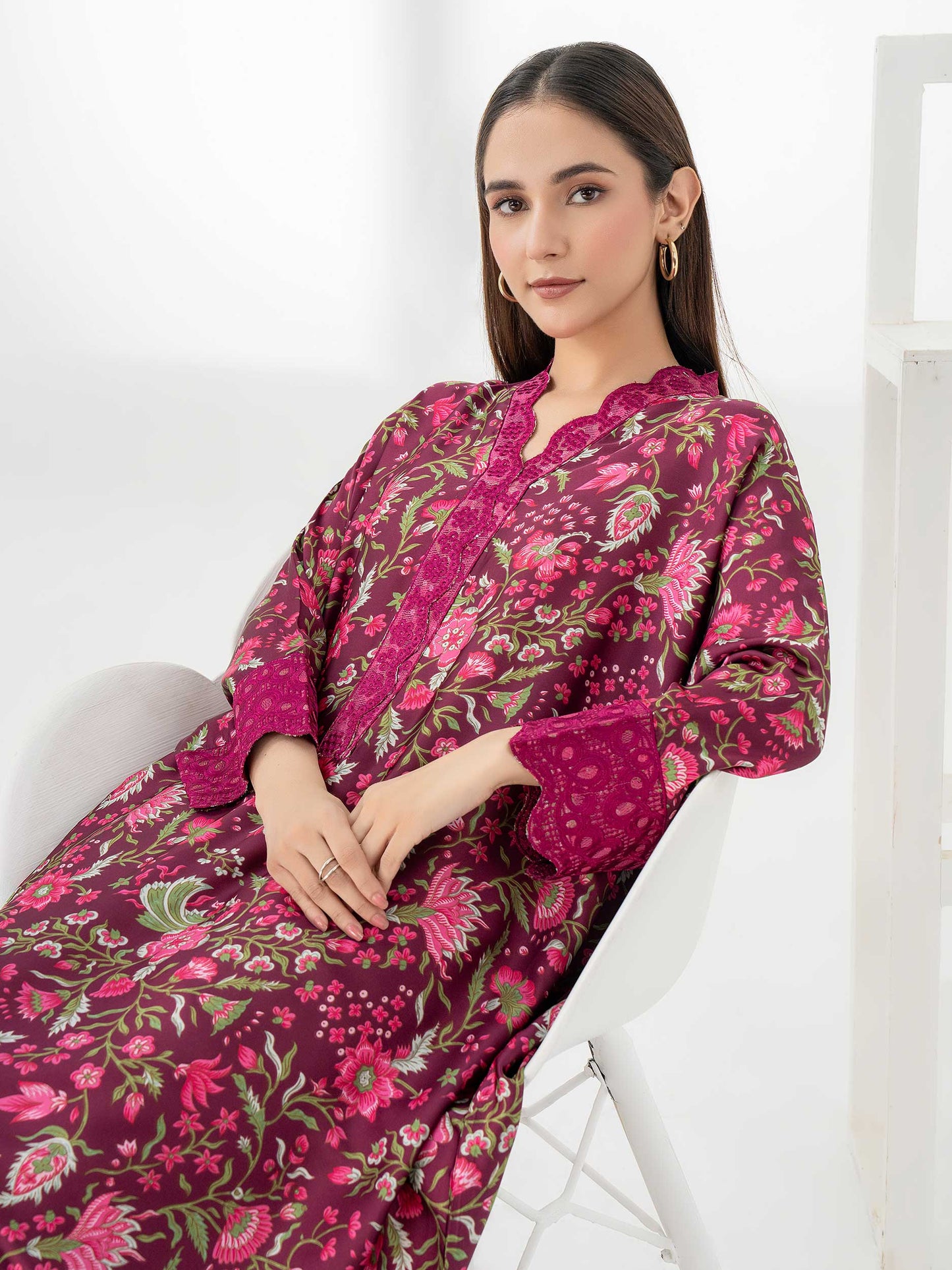 Silk Kaftan-Embroidered (Pret)