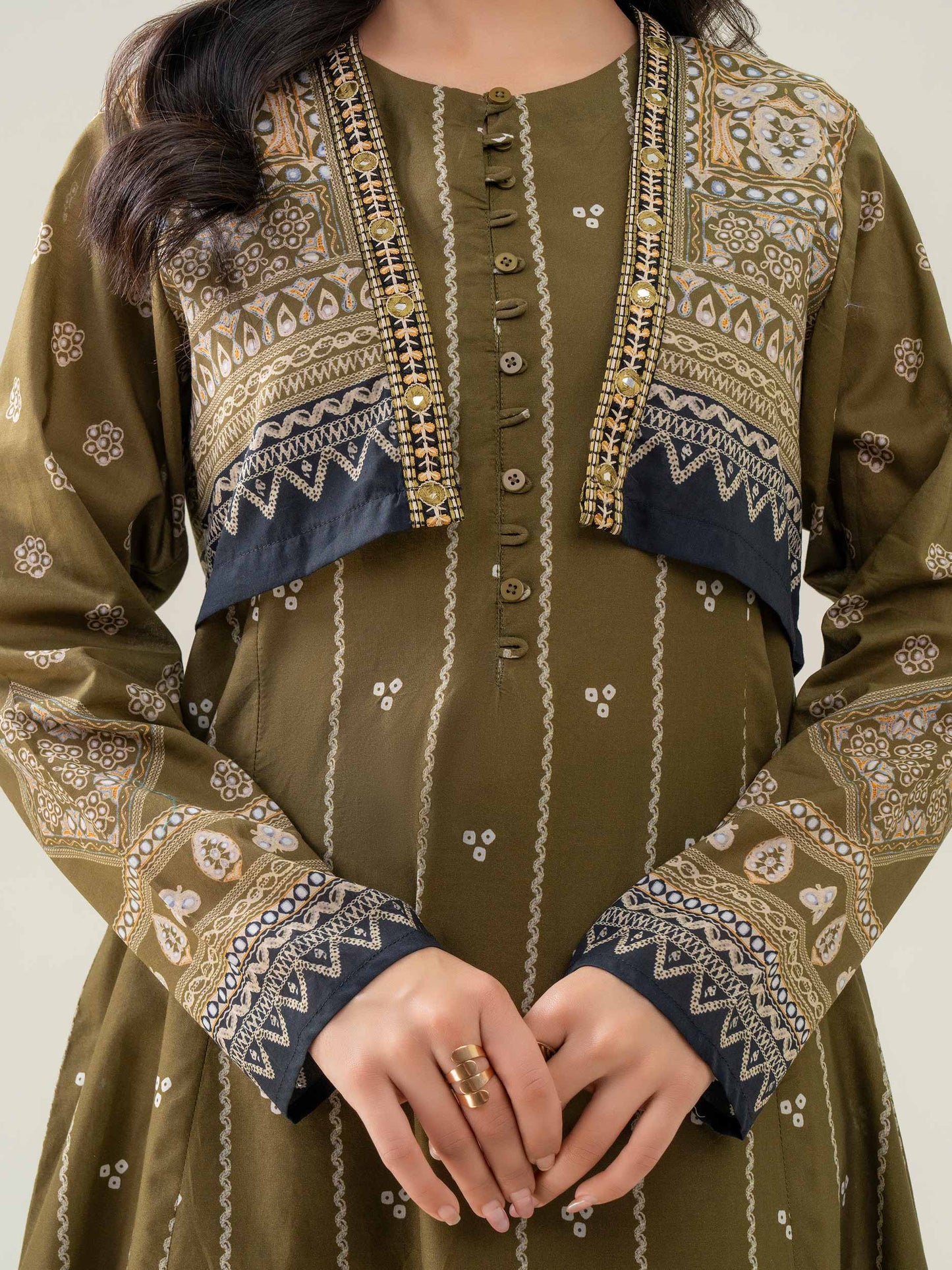 Lawn Shirt With Bolero-Embroidered (Pret)