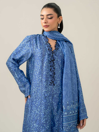 3 Piece Silk Suit-Embroidered (Pret)