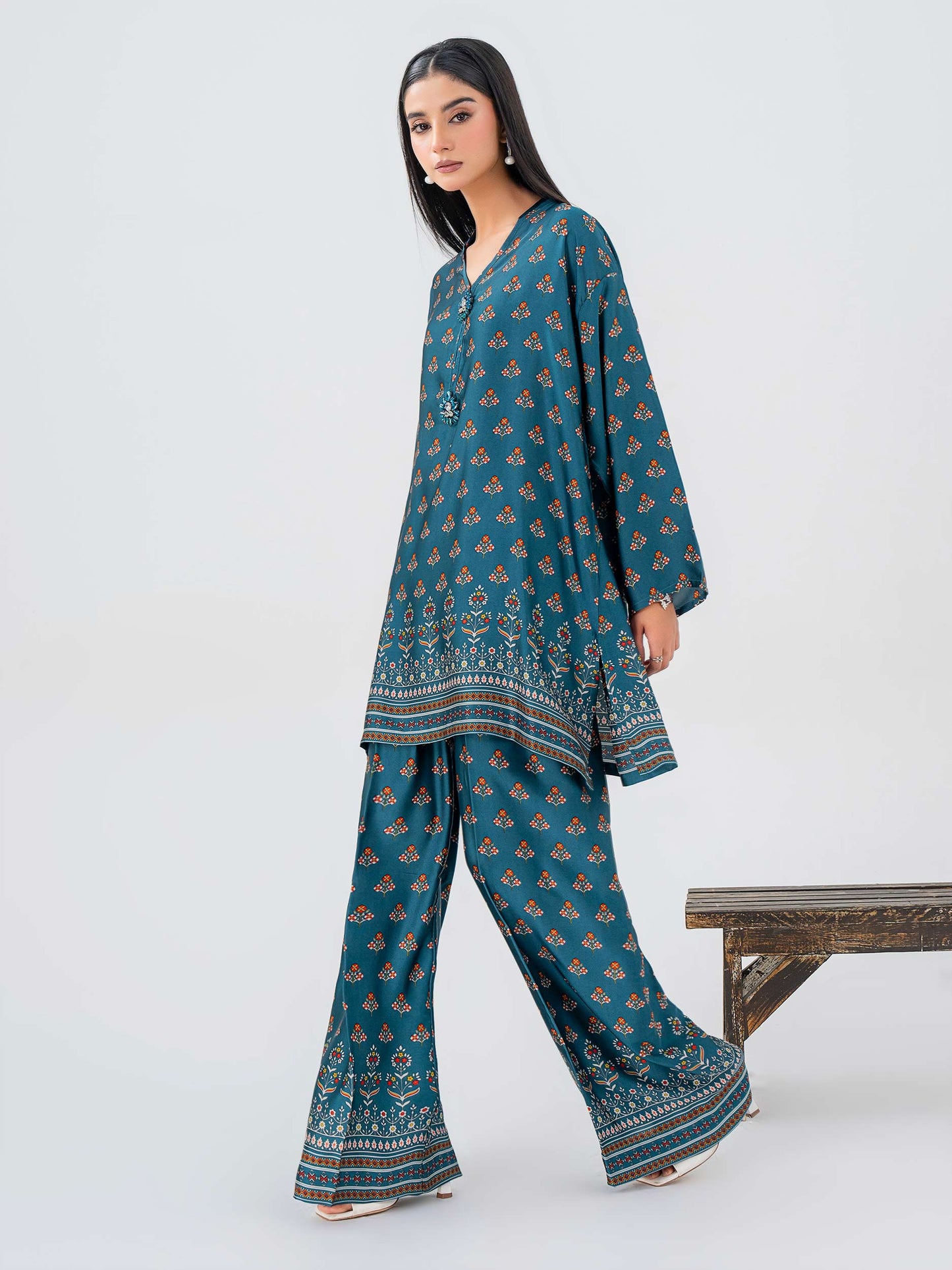 2 Piece Silk Suit-Printed (Pret)