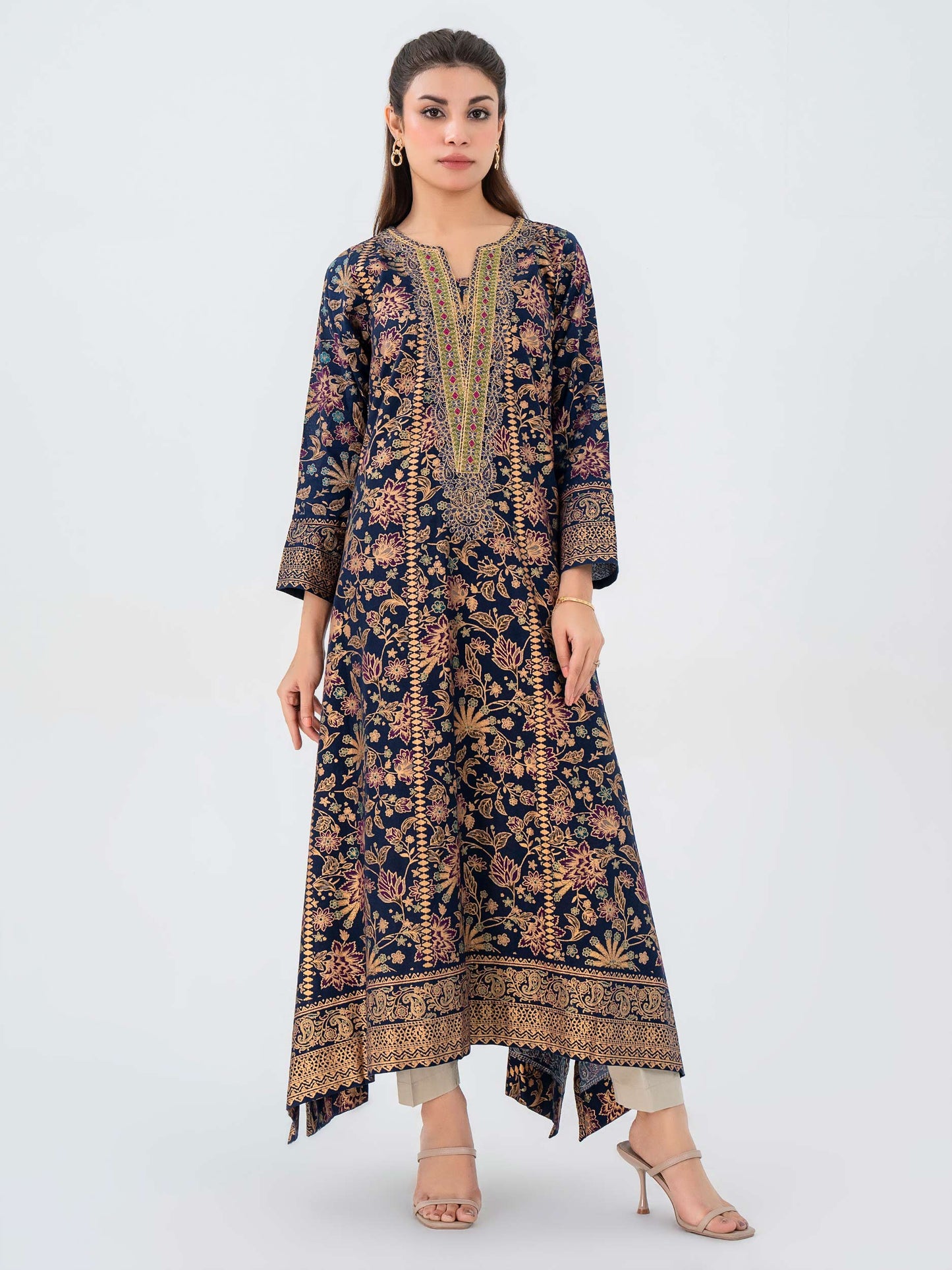 Khaddar Shirt-Embroidered (Pret)