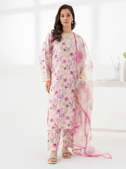 3 Piece Lawn Suit-Embroidered (Pret)