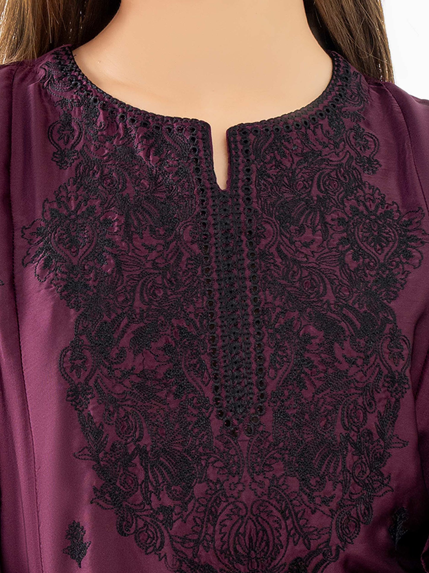 Silk Kurti-Embroidered (Pret)