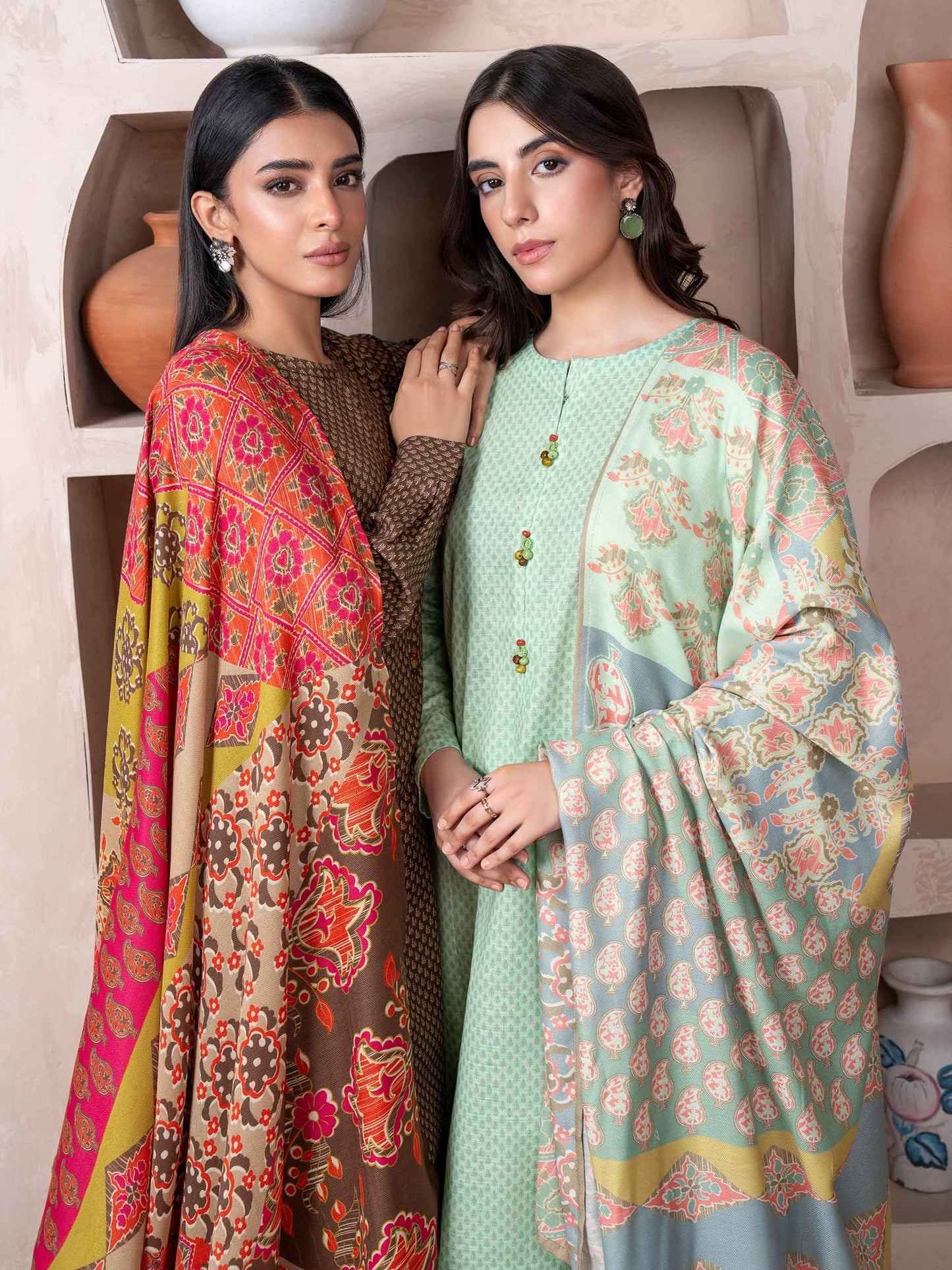 2 Piece Khaddar Suit-Printed (Unstitched)