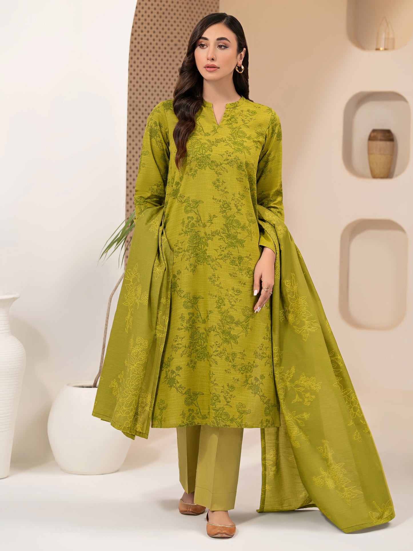 3 Piece Khaddar Suit-Printed (Unstitched)