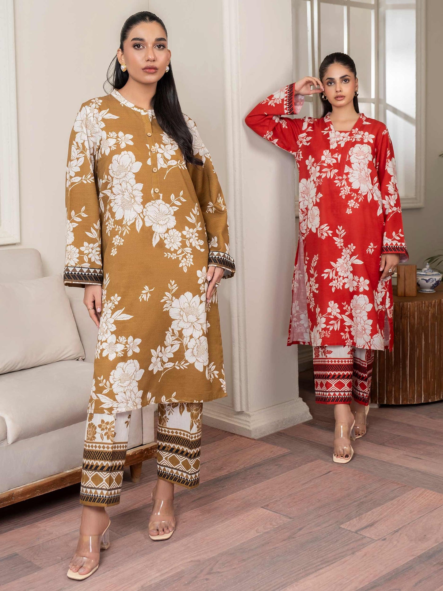 2 Piece Khaddar Suit-Printed (Unstitched)