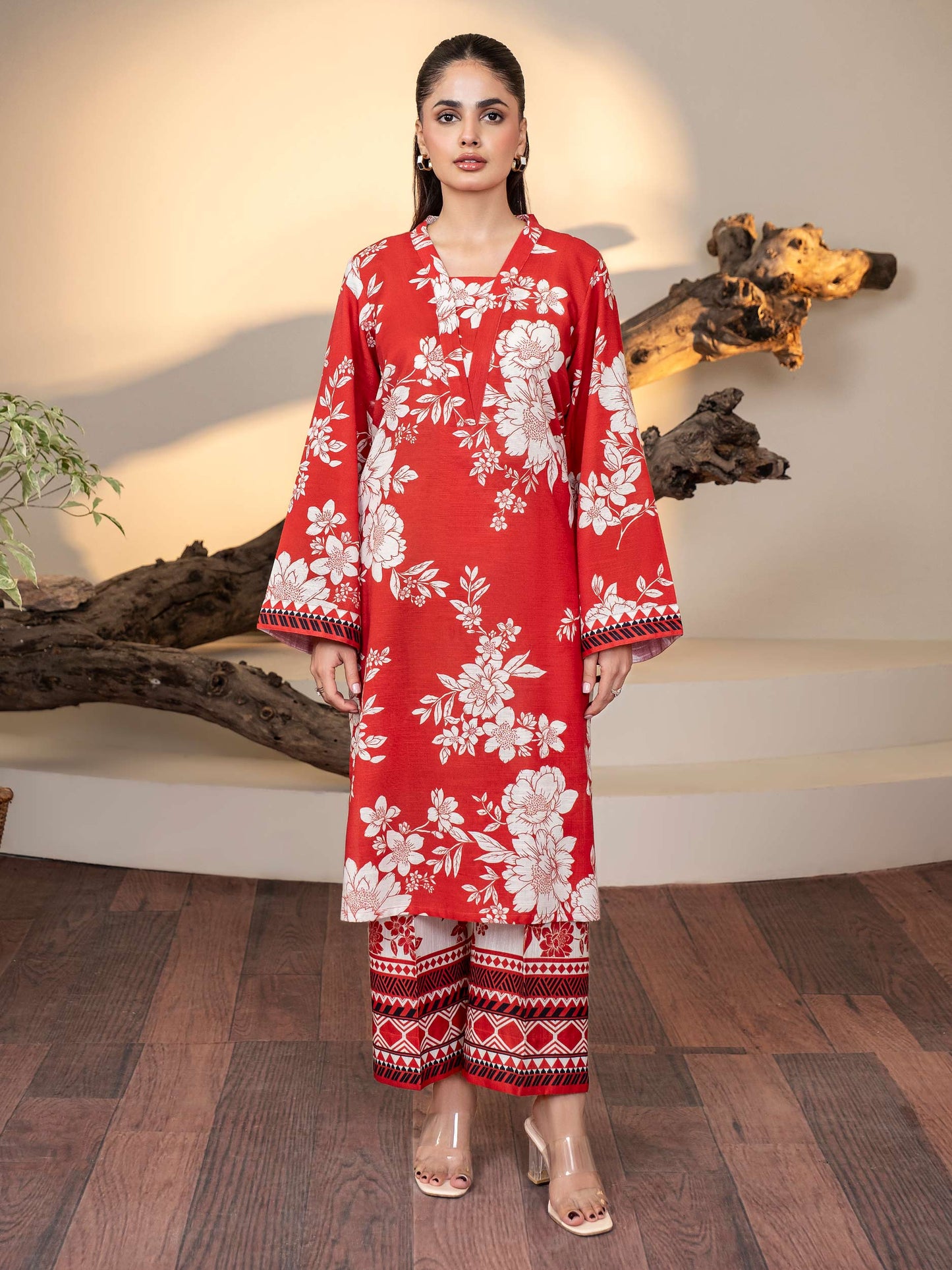 2 Piece Khaddar Suit-Printed (Unstitched)