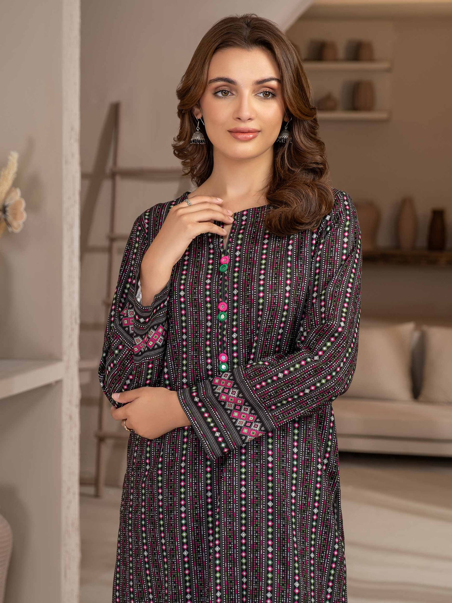 2 Piece Khaddar Suit-Printed (Unstitched)