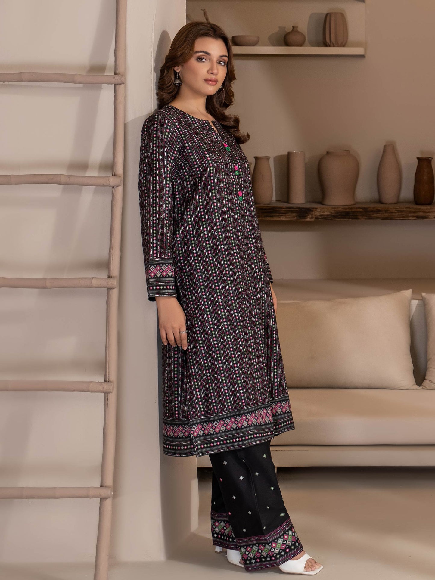 2 Piece Khaddar Suit-Printed (Unstitched)