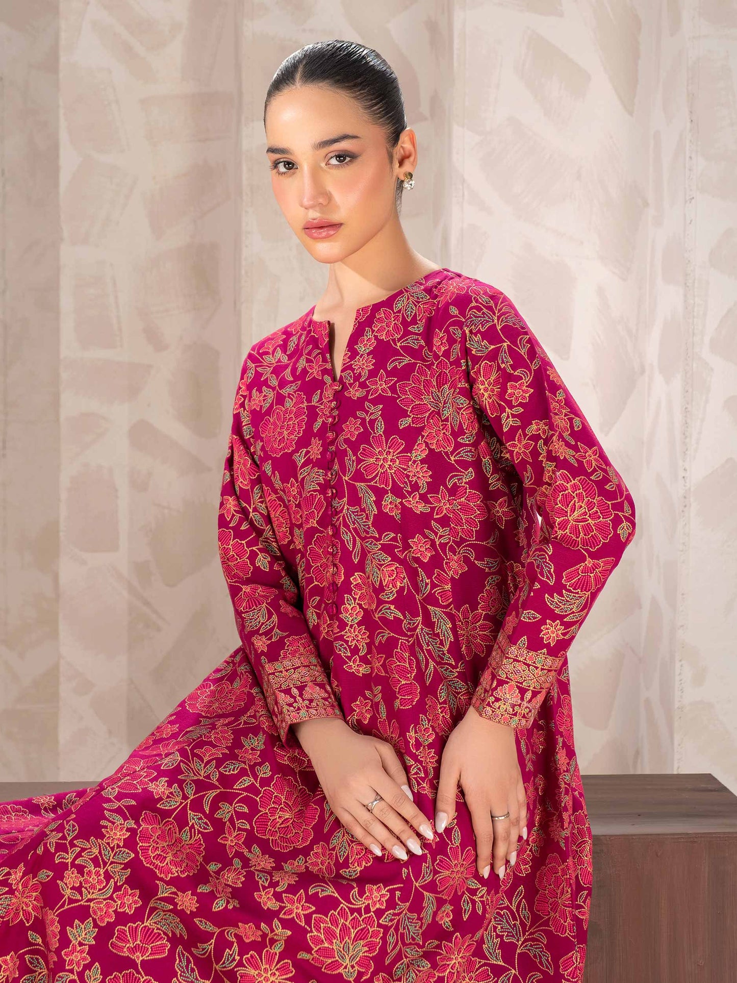 Khaddar Shirt-Paste Print (Unstitched)