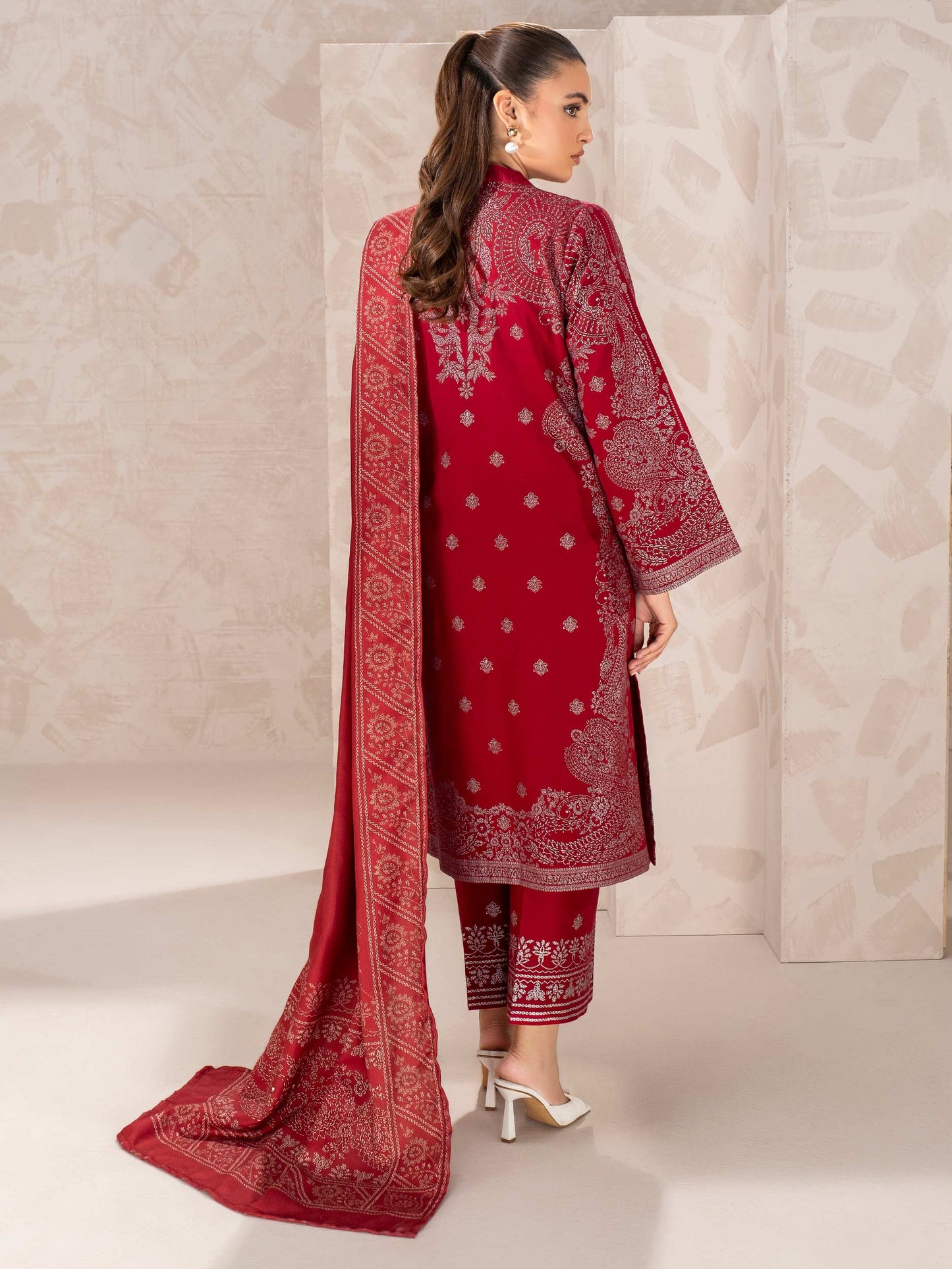 3 Piece Khaddar Suit-Paste Print (Unstitched)