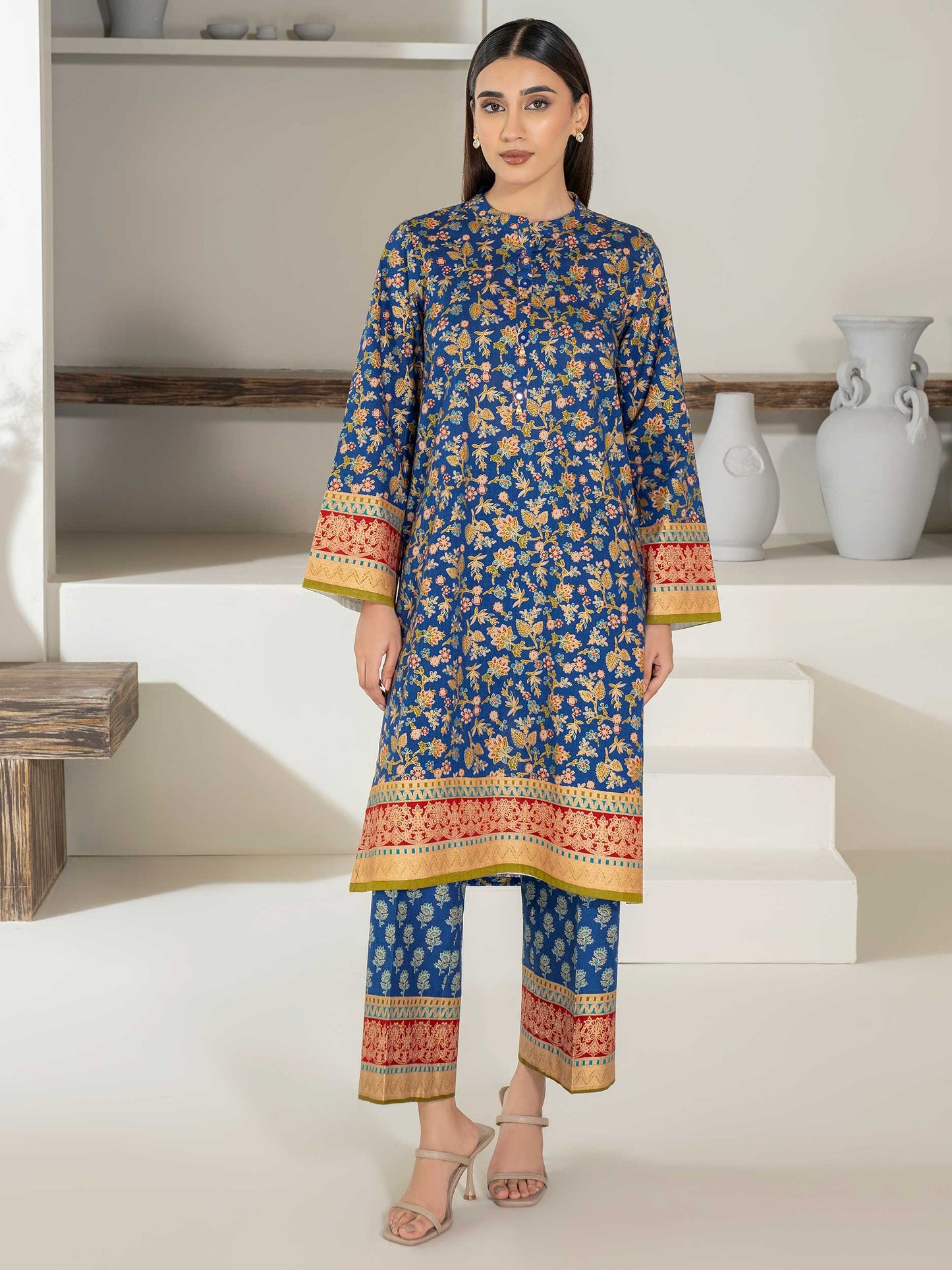 2 Piece Khaddar Suit-Paste Print (Unstitched)