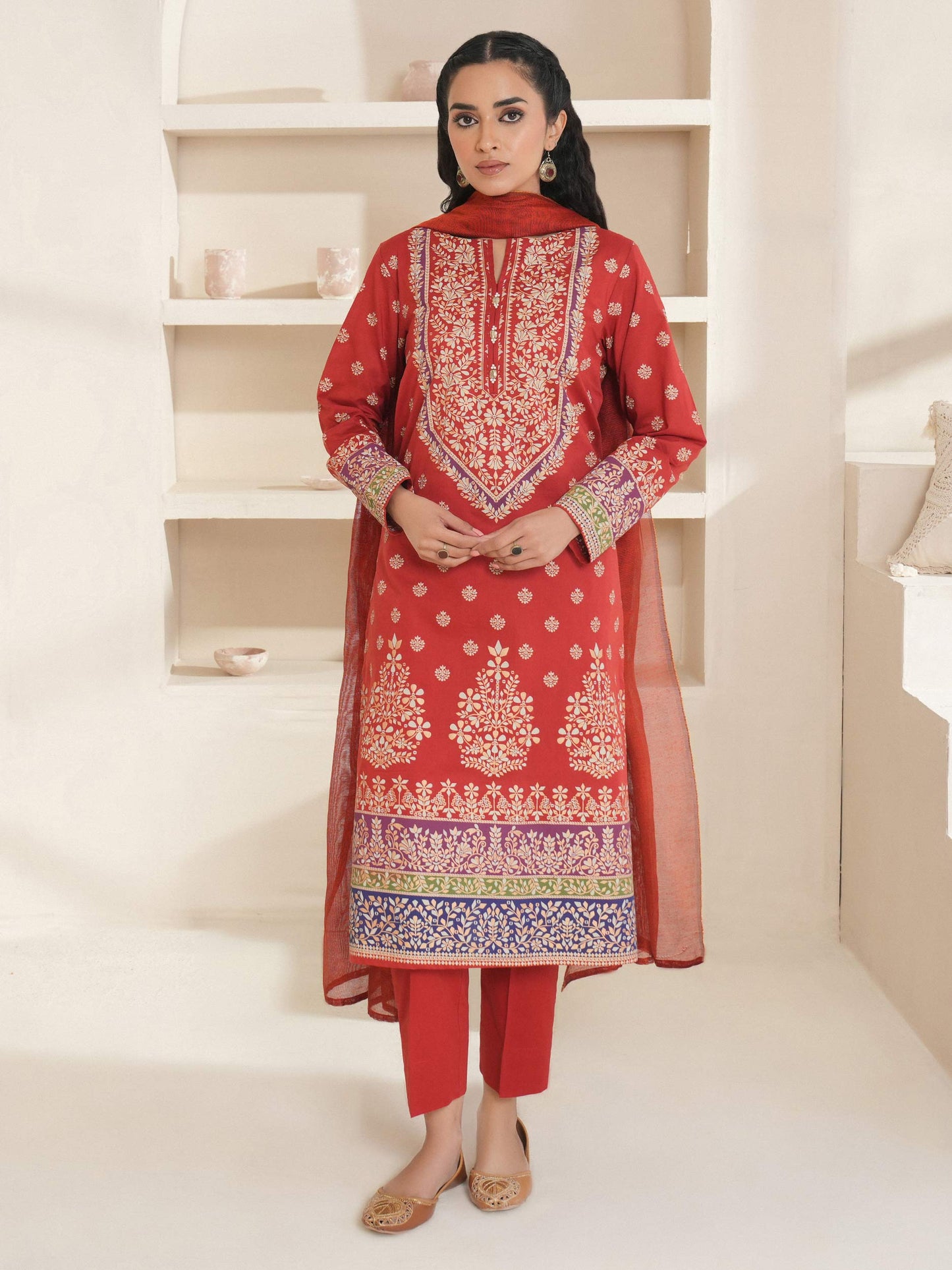 3 Piece Lawn Suit-Paste Print (Unstitched)