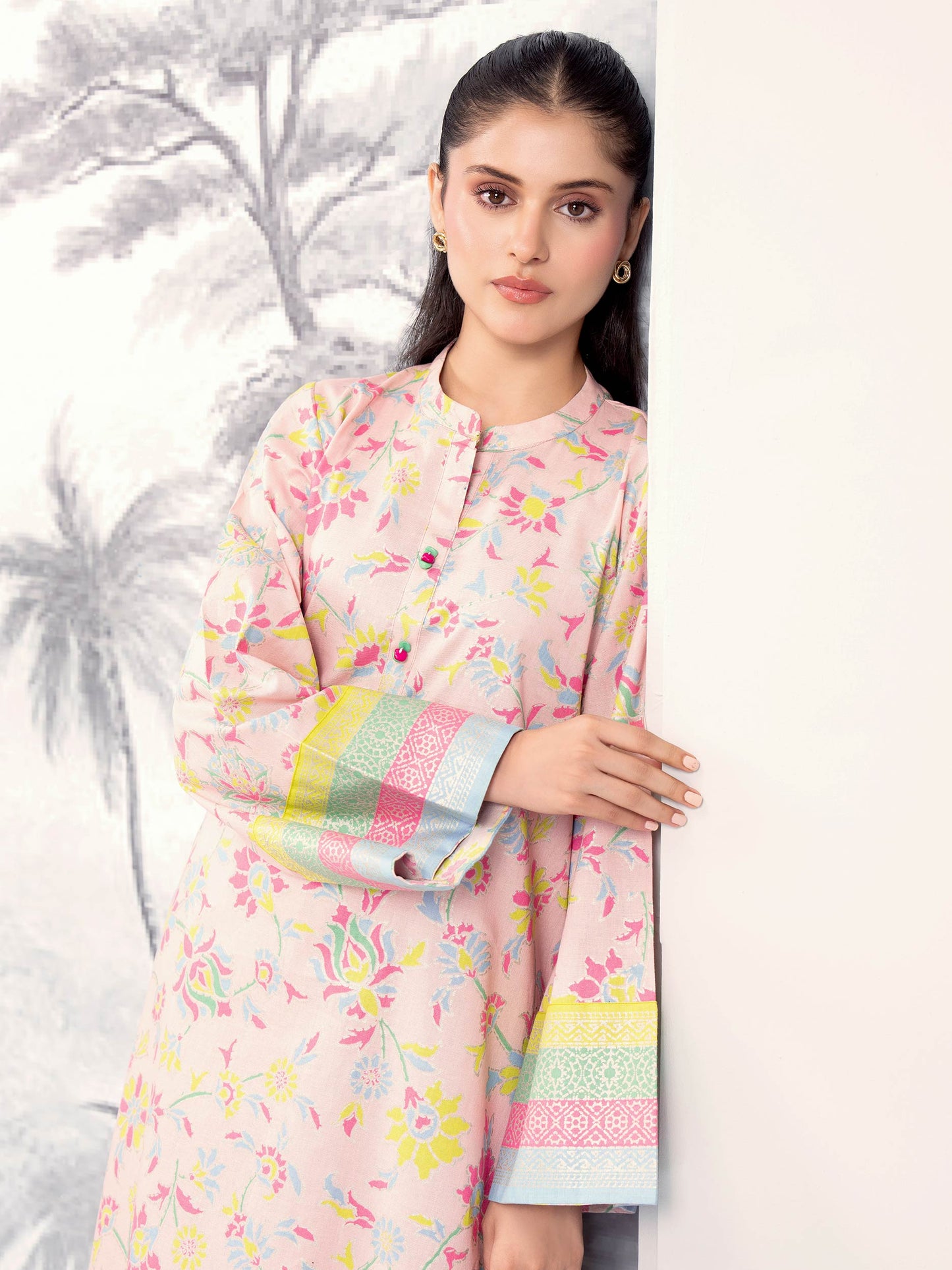 2 Piece Khaddar Suit-Paste Print (Unstitched)