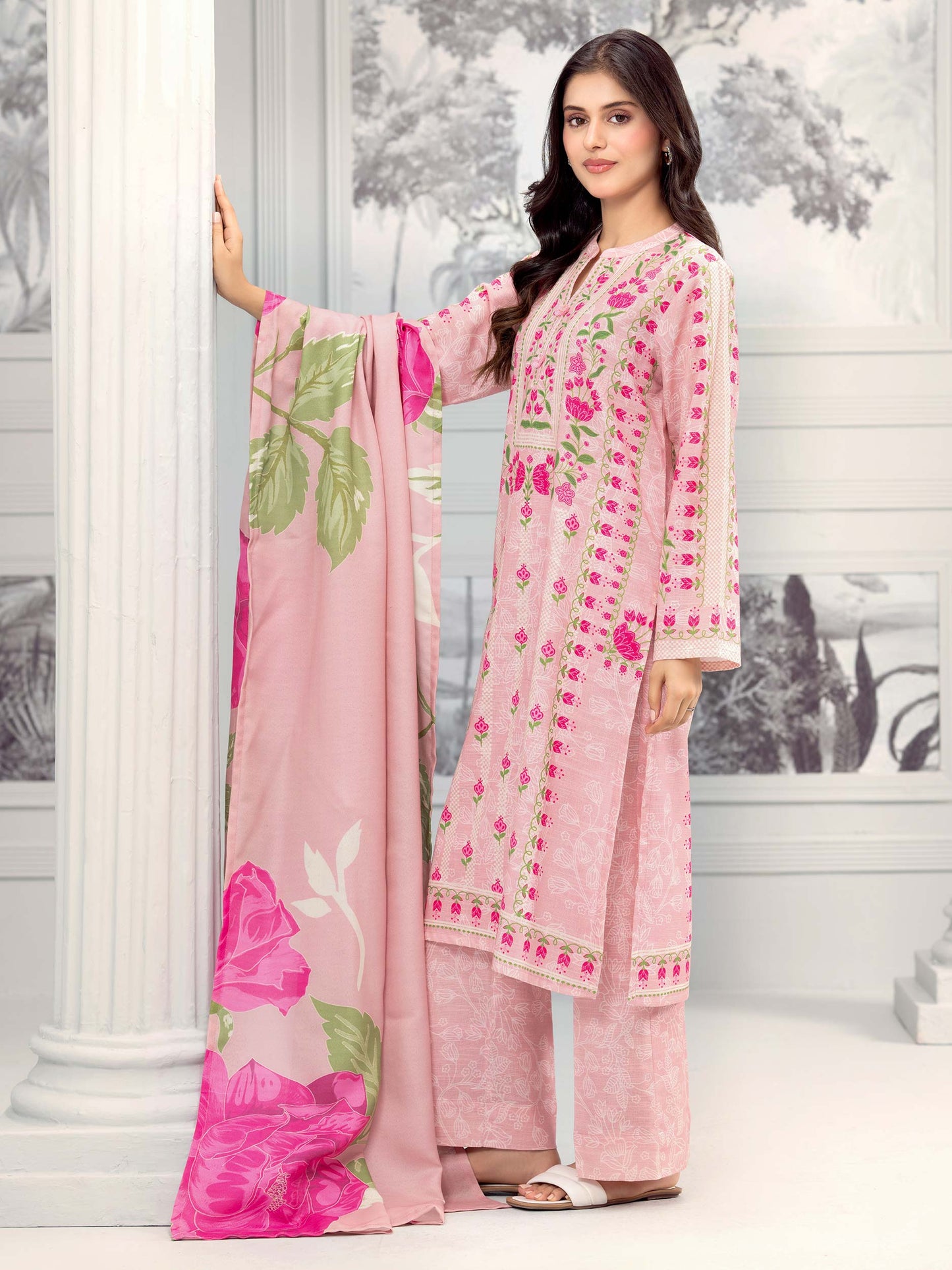 3 Piece Khaddar Suit-Printed (Unstitched)