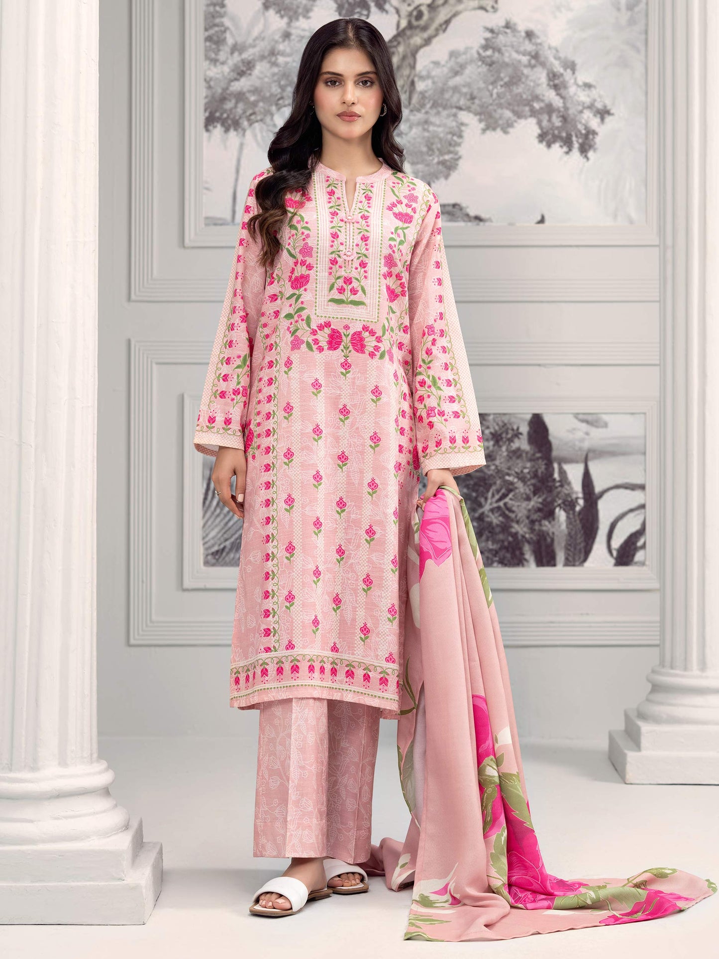 3 Piece Khaddar Suit-Printed (Unstitched)