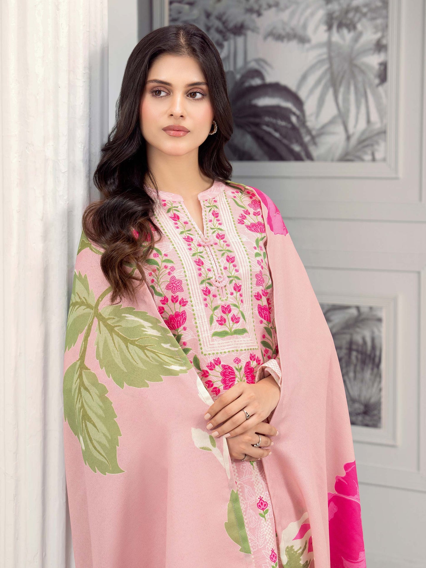 3 Piece Khaddar Suit-Printed (Unstitched)