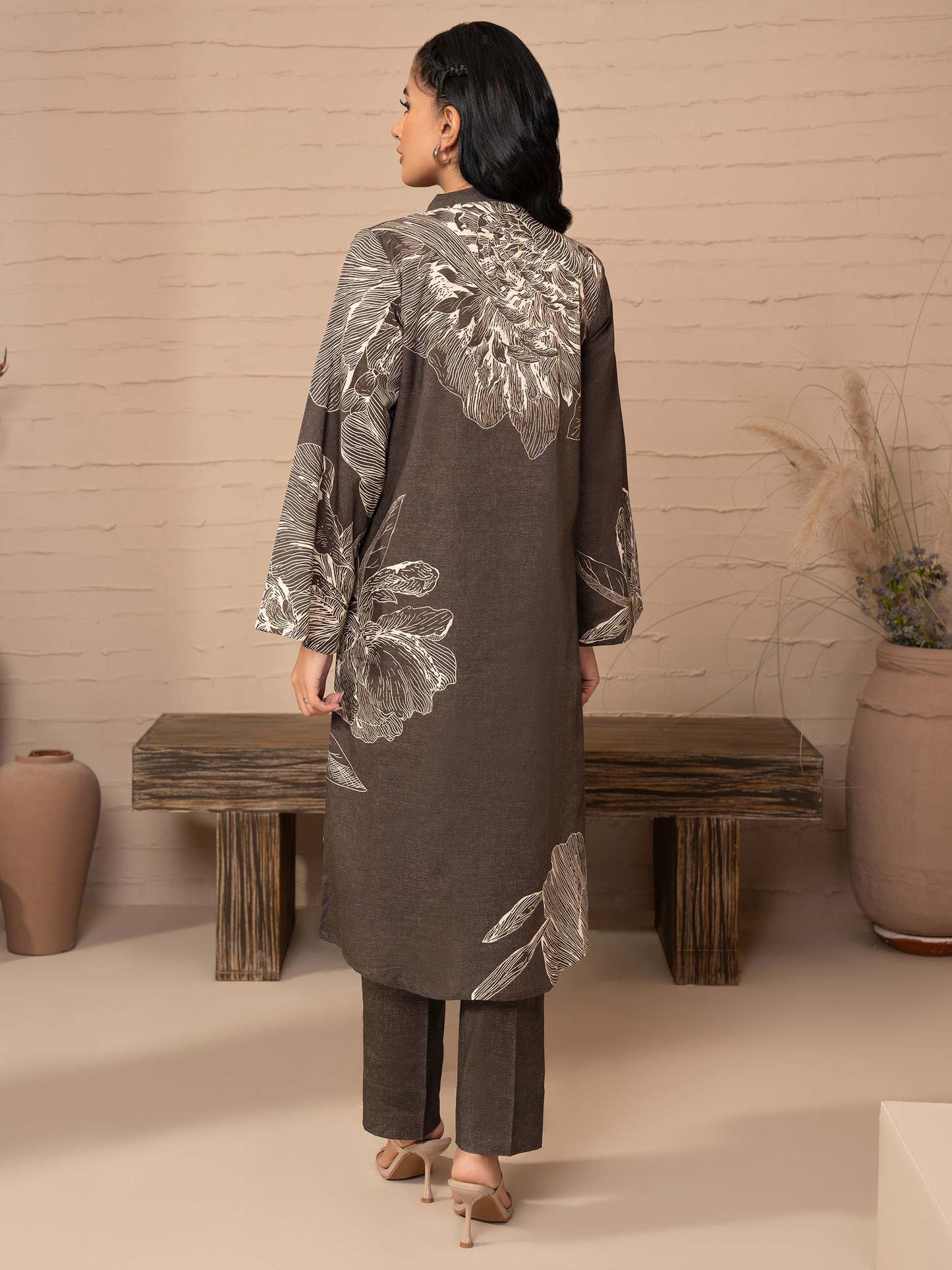 2 Piece Khaddar Suit-Printed (Unstitched)