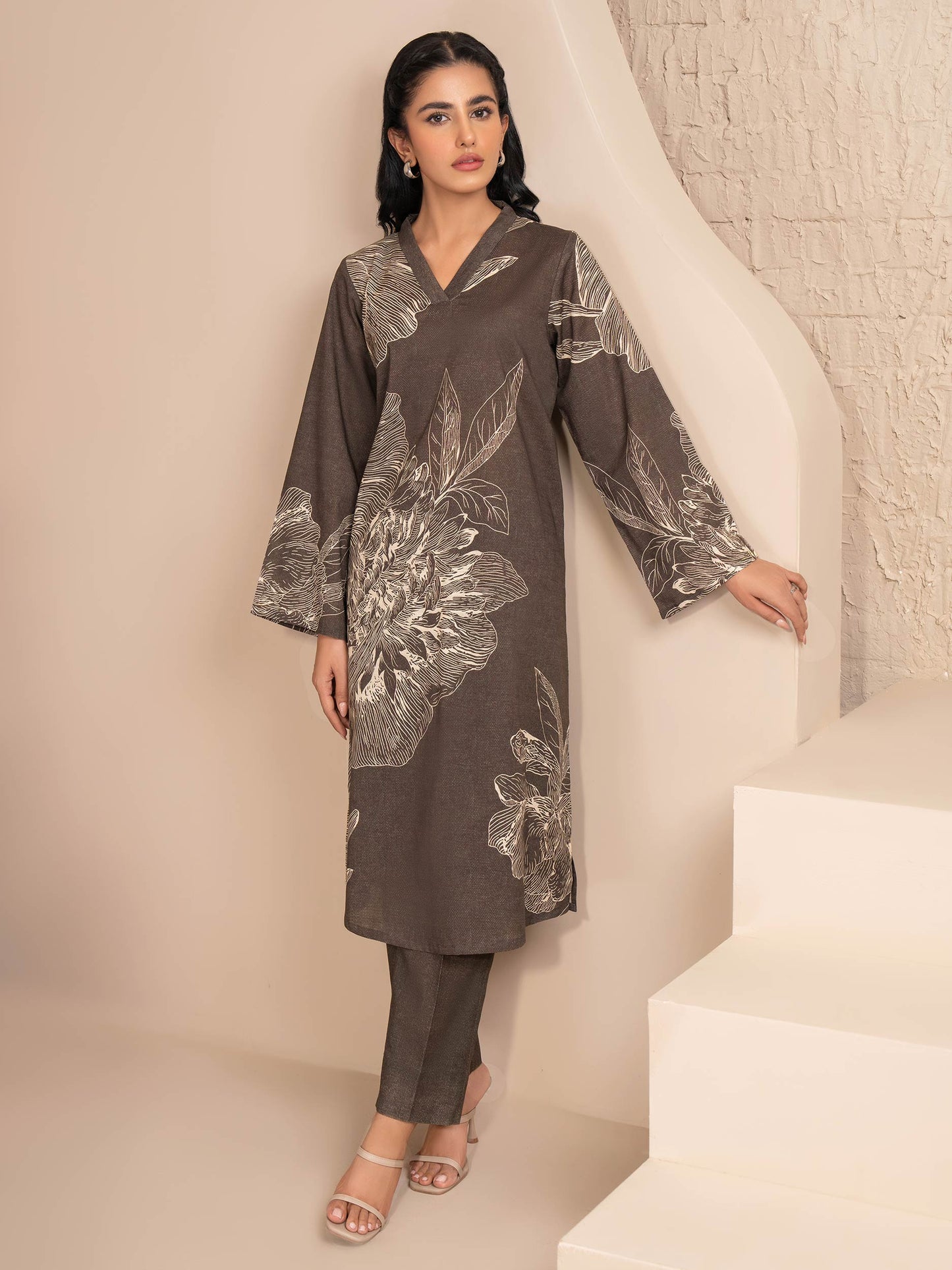 2 Piece Khaddar Suit-Printed (Unstitched)