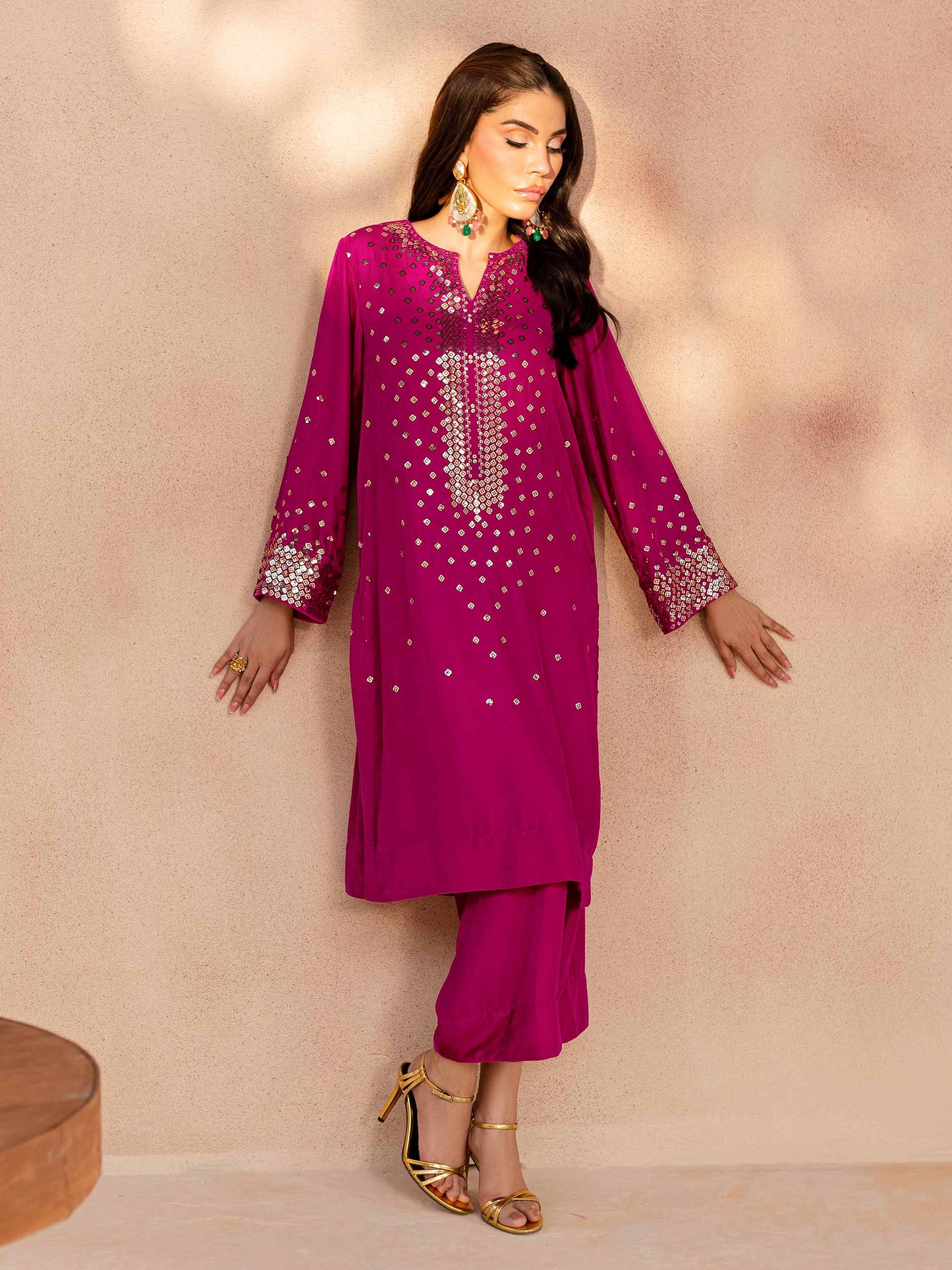 2 Piece Velvet Suit-Embroidered (Unstitched)