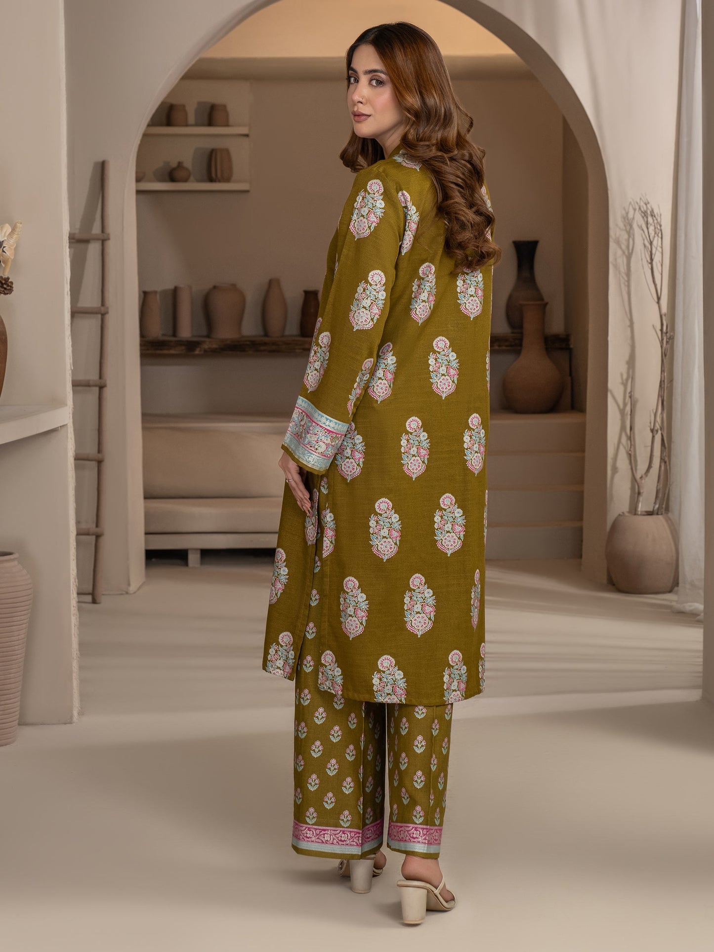 2 Piece Khaddar Suit-Paste Print (Unstitched)