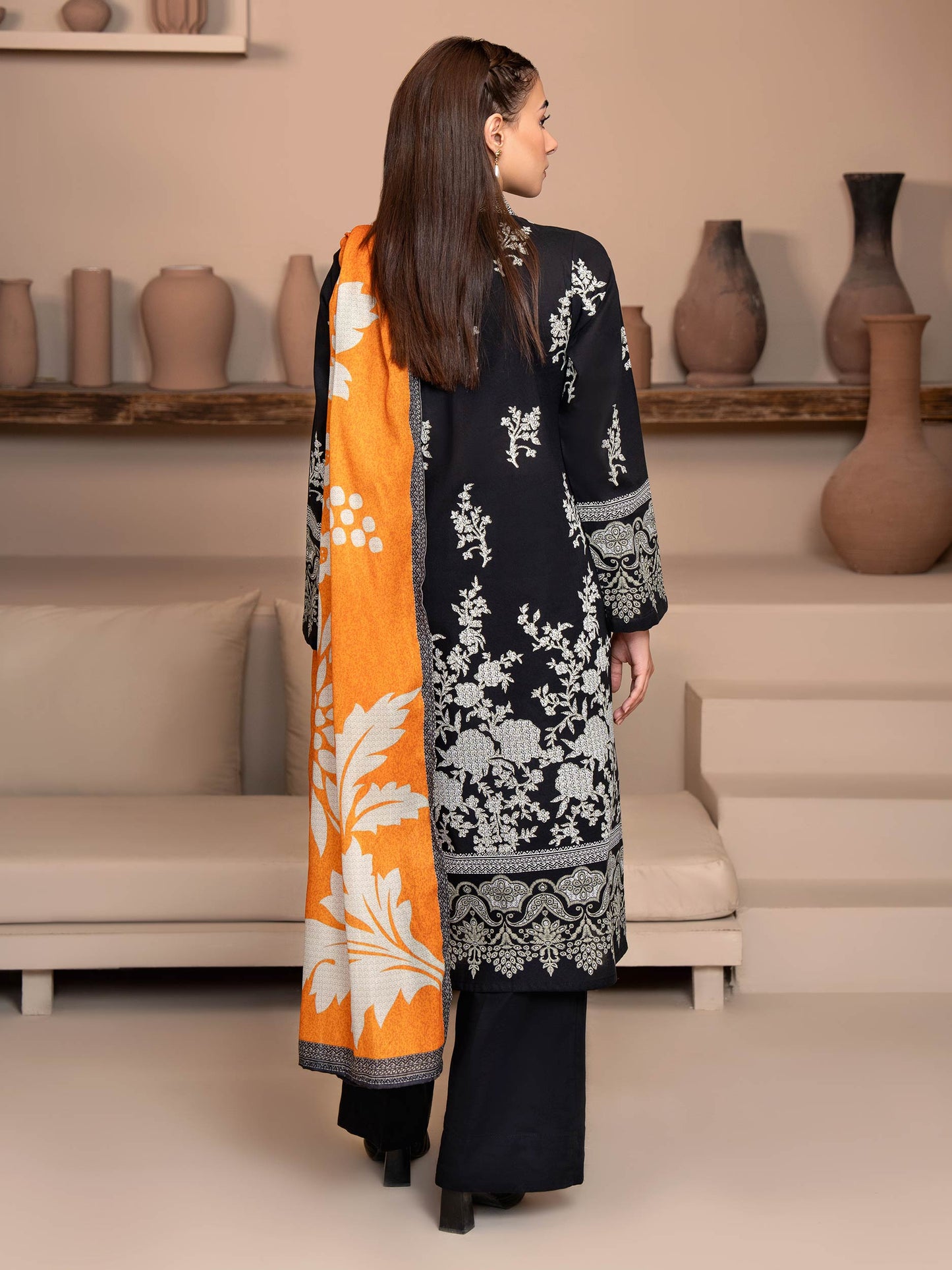 2 Piece Khaddar Suit-Paste Print (Unstitched)