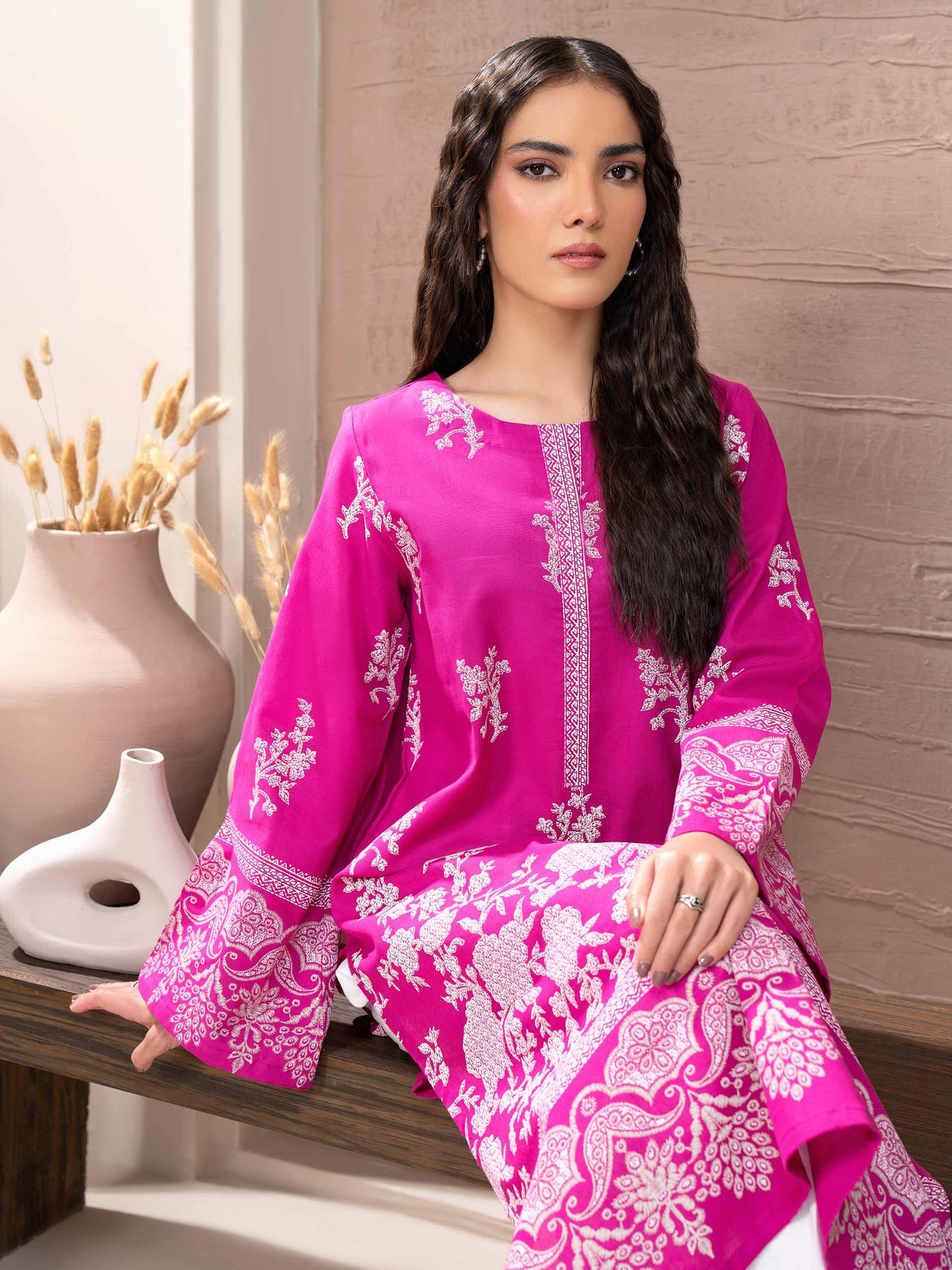 2 Piece Khaddar Suit-Paste Print (Unstitched)