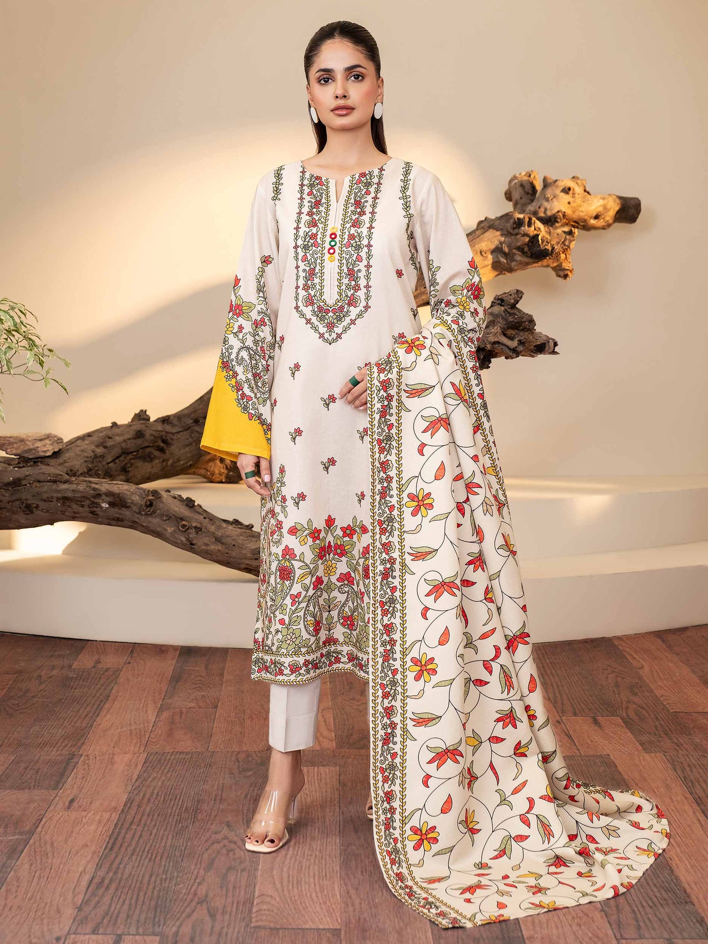 2 Piece Khaddar Suit-Printed (Unstitched)