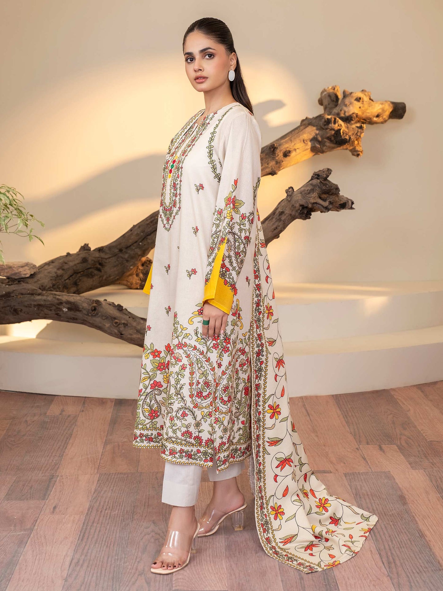 2 Piece Khaddar Suit-Printed (Unstitched)