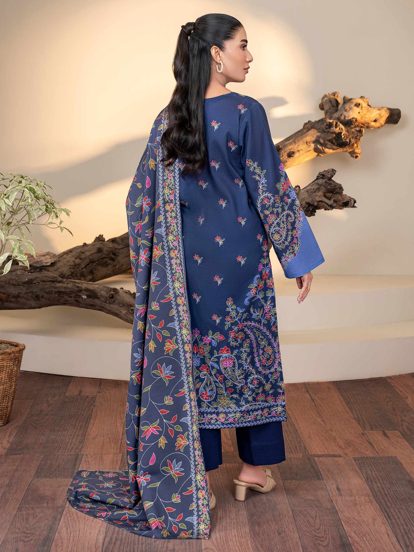 2 Piece Khaddar Suit-Printed (Unstitched)