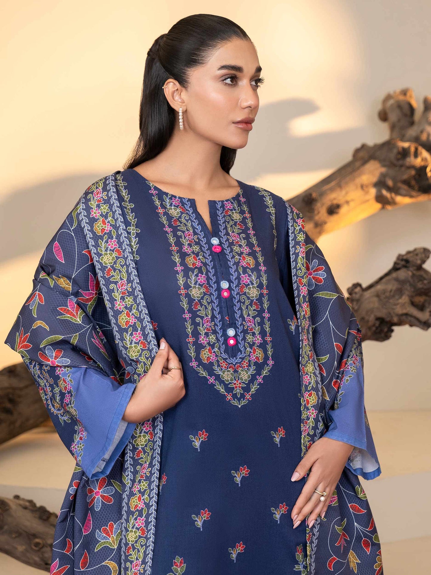 2 Piece Khaddar Suit-Printed (Unstitched)