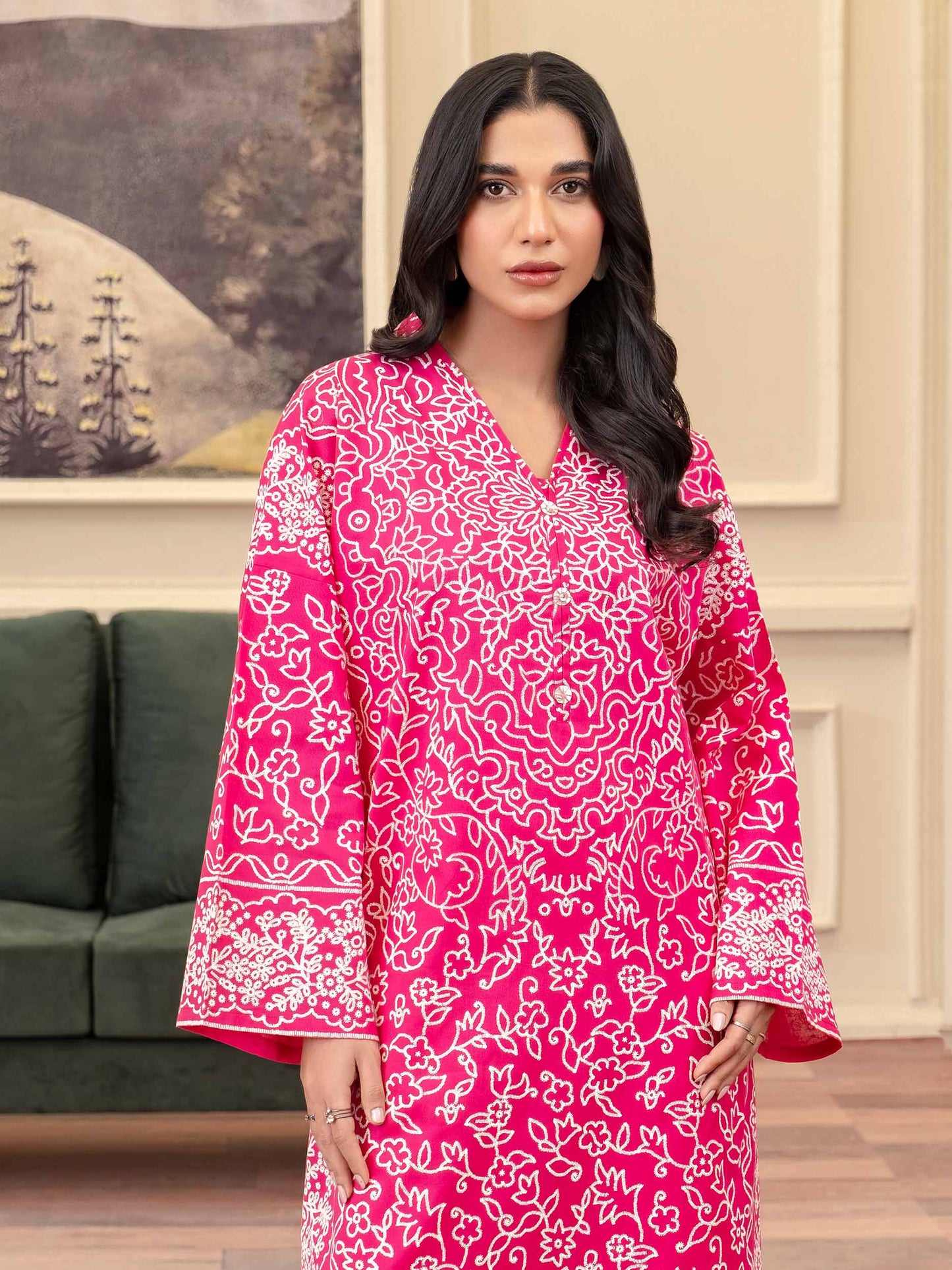 2 Piece Khaddar Suit-Paste Print (Unstitched)