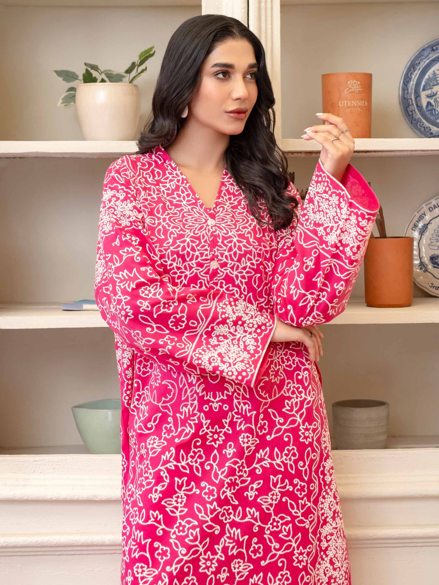 2 Piece Khaddar Suit-Paste Print (Unstitched)