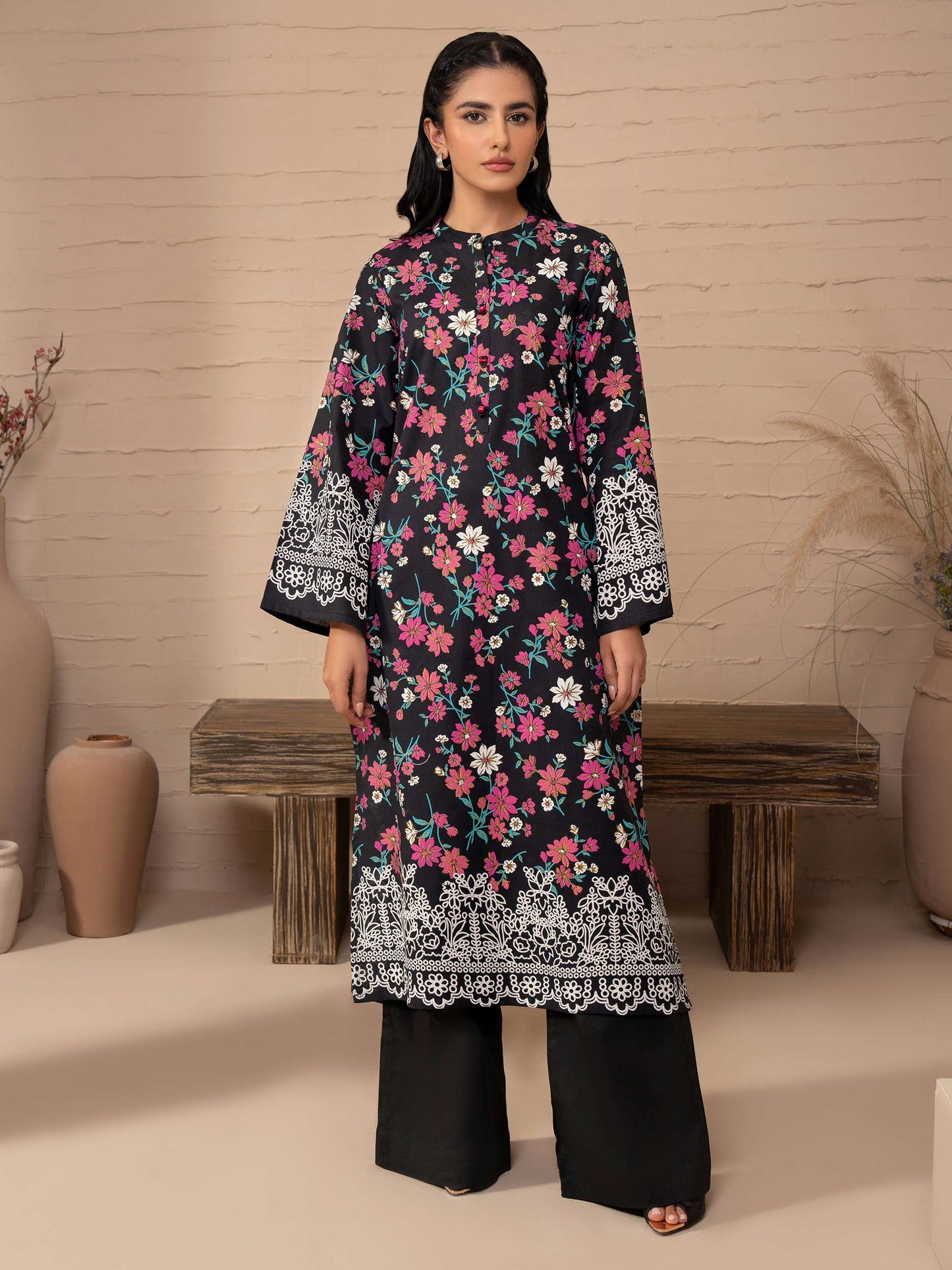 Khaddar Shirt-Paste Print (Unstitched)