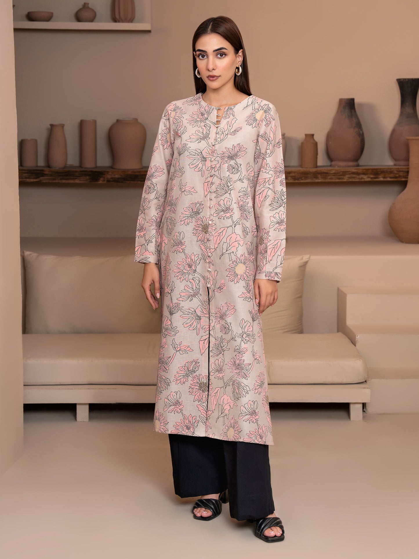 Khaddar Shirt-Paste Print (Unstitched)