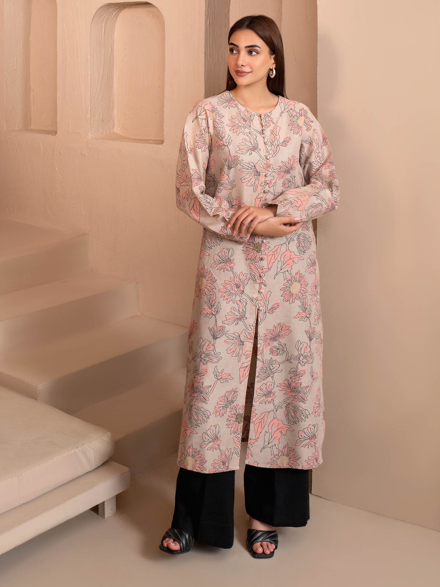 Khaddar Shirt-Paste Print (Unstitched)