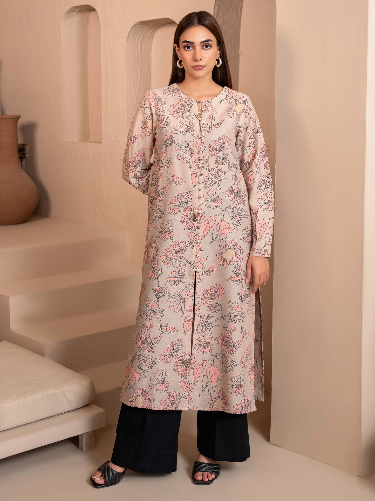 Khaddar Shirt-Paste Print (Unstitched)