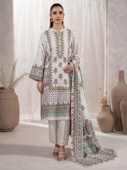 3 Piece Khaddar Suit-Paste Print (Unstitched)