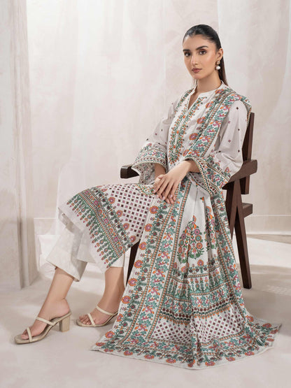 3 Piece Khaddar Suit-Paste Print (Unstitched)