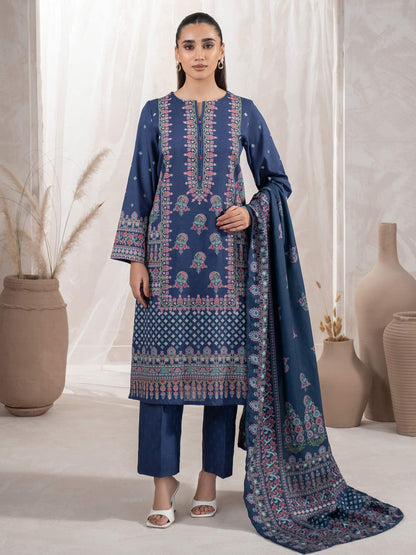 3 Piece Khaddar Suit-Paste Print (Unstitched)