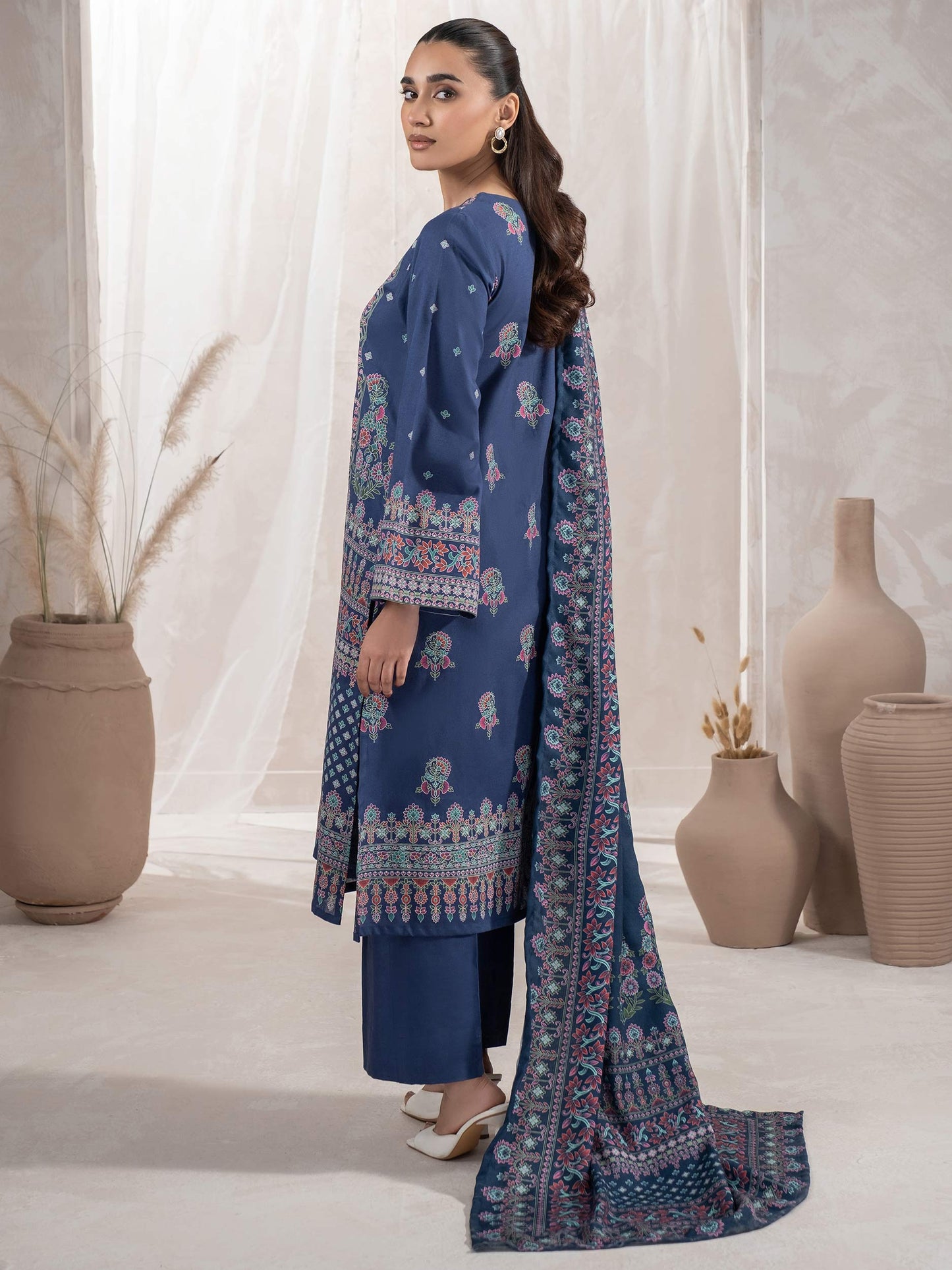 3 Piece Khaddar Suit-Paste Print (Unstitched)