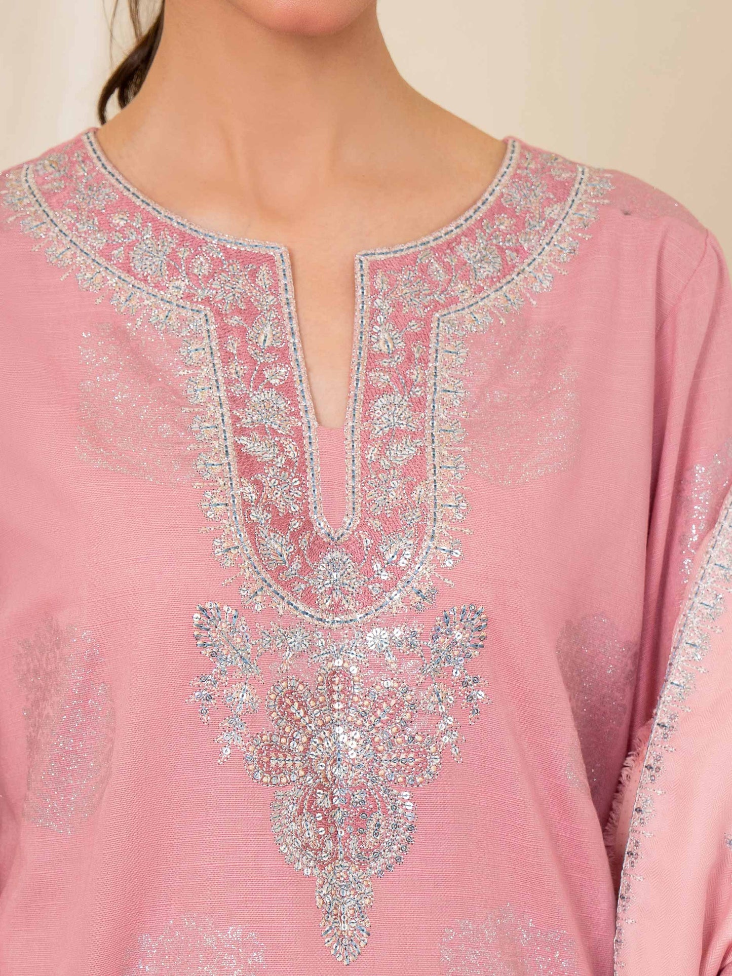 3 Piece Khaddar Suit-Embroidered (Unstitched)