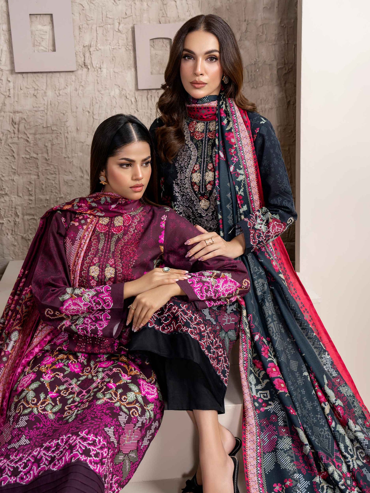 3 Piece Khaddar Suit-Embroidered (Unstitched)