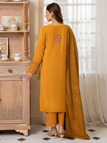 3 Piece Zari Suit-Embroidered (Unstitched)