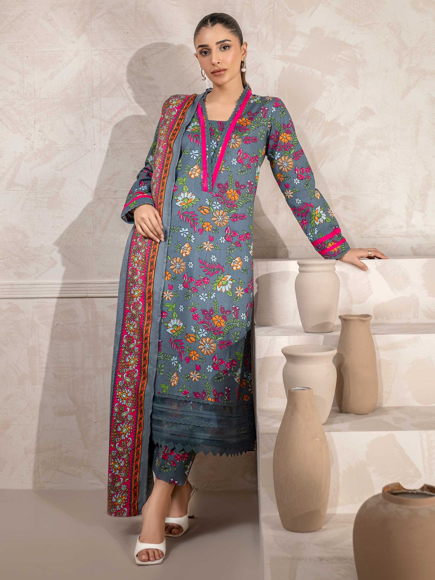 3 Piece Khaddar Suit-Printed (Unstitched)