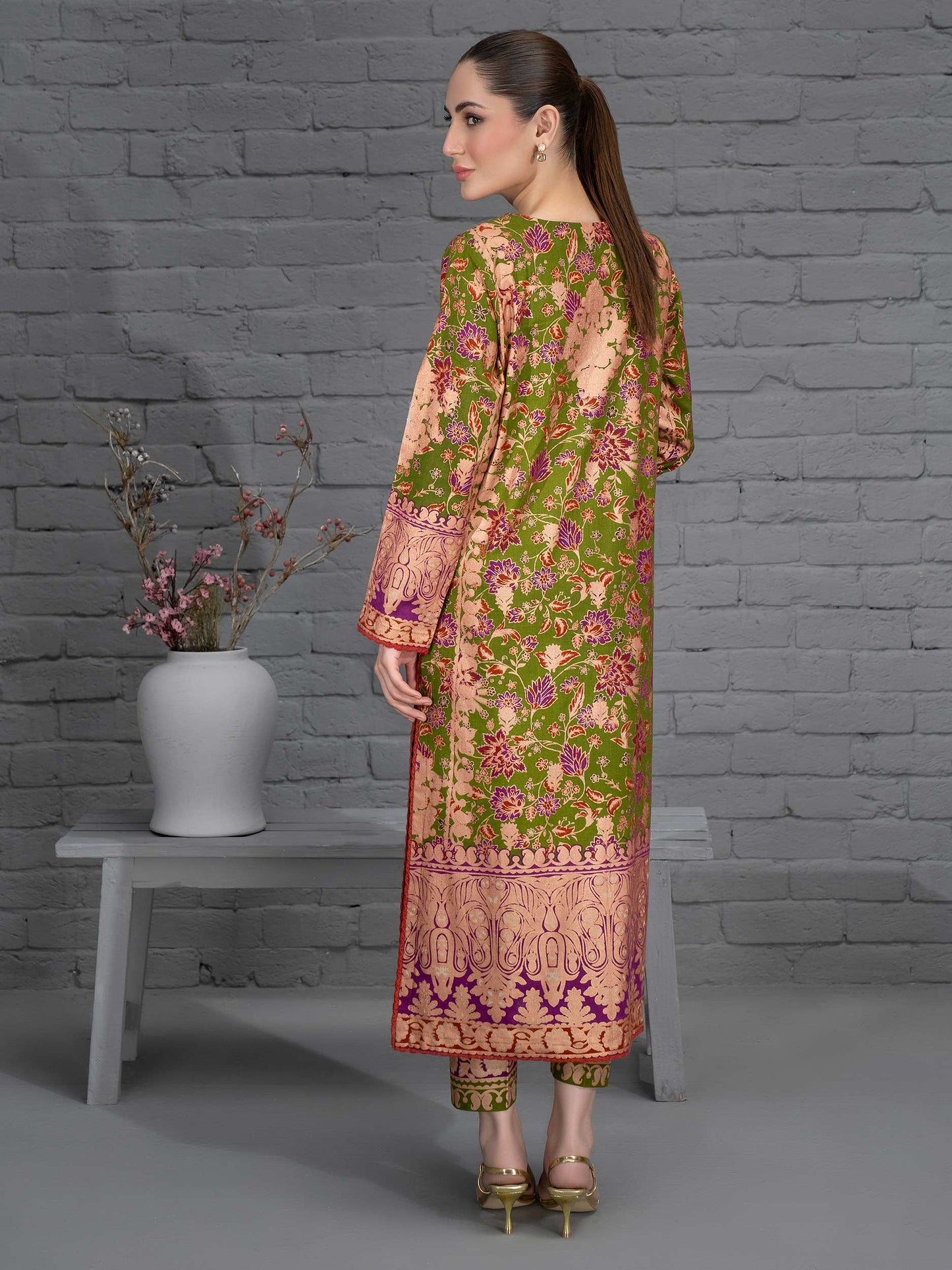 2 Piece Khaddar Suit-Printed (Unstitched)