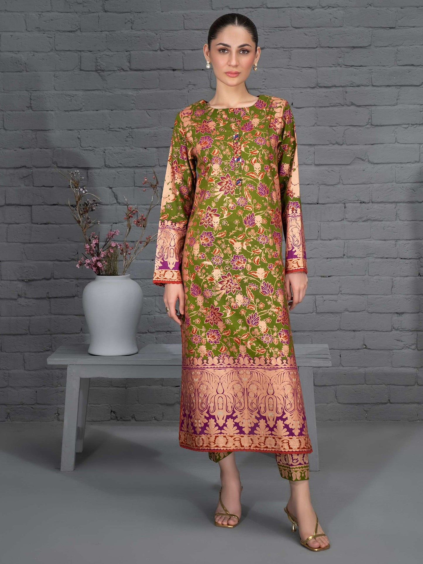 2 Piece Khaddar Suit-Printed (Unstitched)