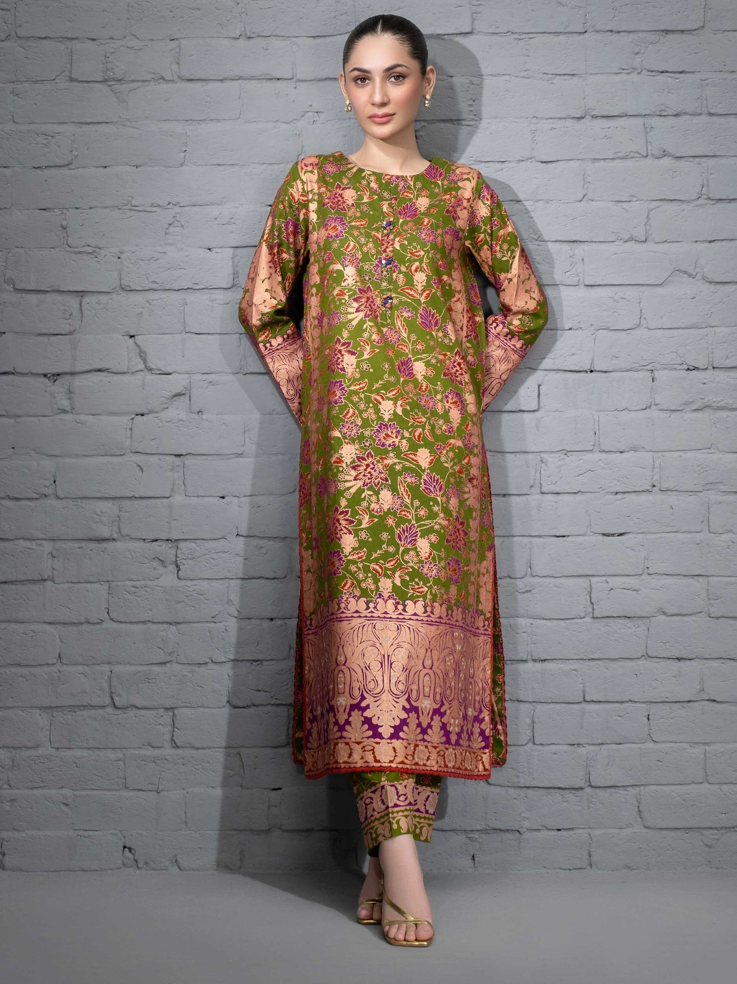 2 Piece Khaddar Suit-Printed (Unstitched)